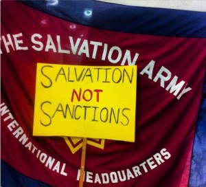 Salvation Army International and UK HQs were paid a surprise visit to launch the week of action. [Photo: Sinister Pics]